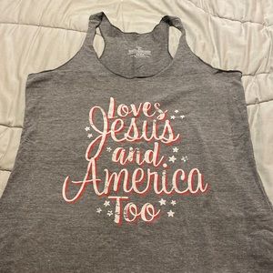 Gray racer back tank